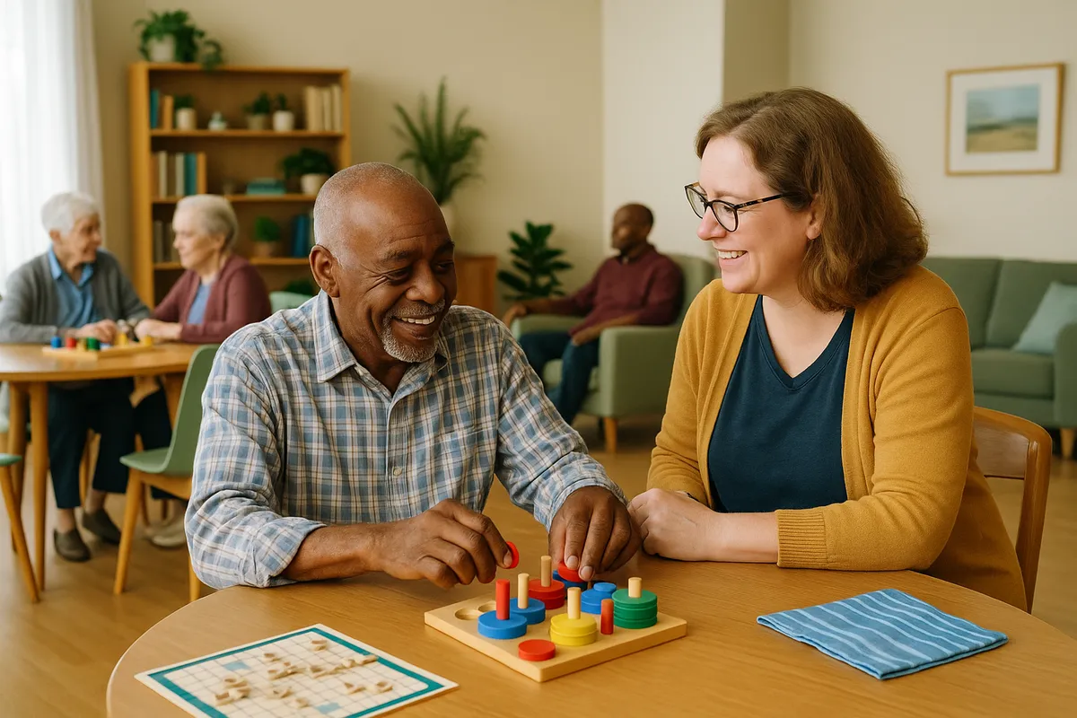 Seniors participating in social club activities